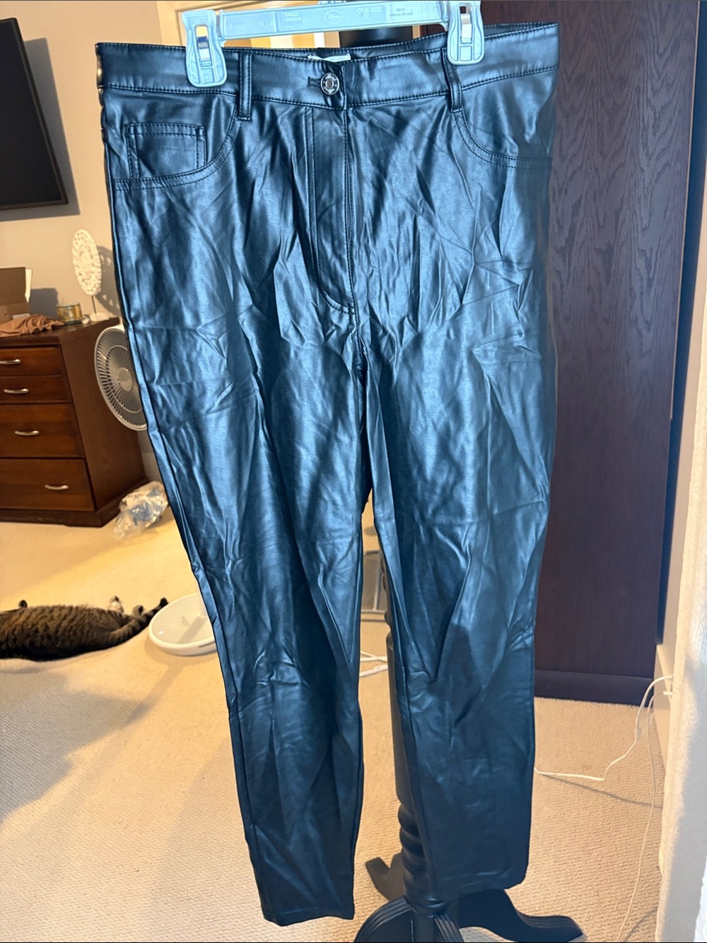 Wilfred Free Black Faux Leather-Trim Men's Pants